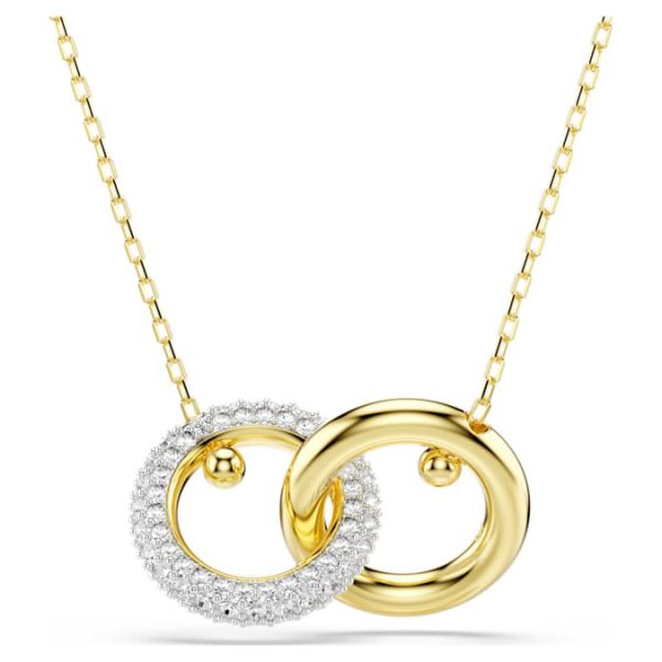 Dextera pendant Interlocking loop, White, Gold-tone plated - Image 8