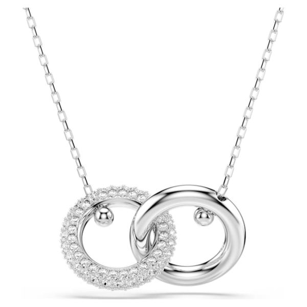 Dextera pendant Interlocking loop, White, Rhodium plated - Image 2