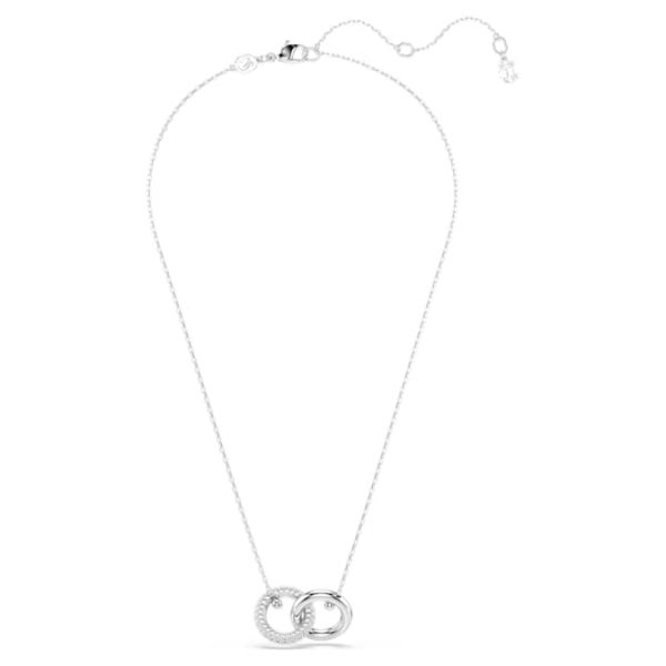 Dextera pendant Interlocking loop, White, Rhodium plated - Image 3