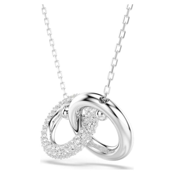 Dextera pendant Interlocking loop, White, Rhodium plated - Image 4