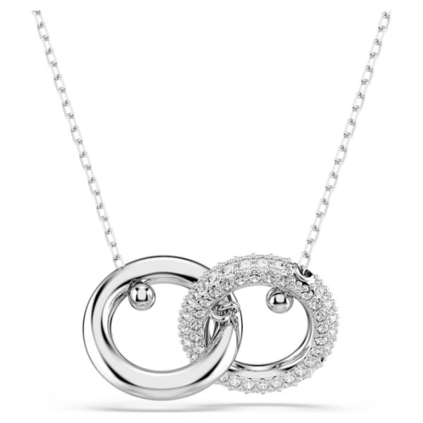 Dextera pendant Interlocking loop, White, Rhodium plated - Image 6