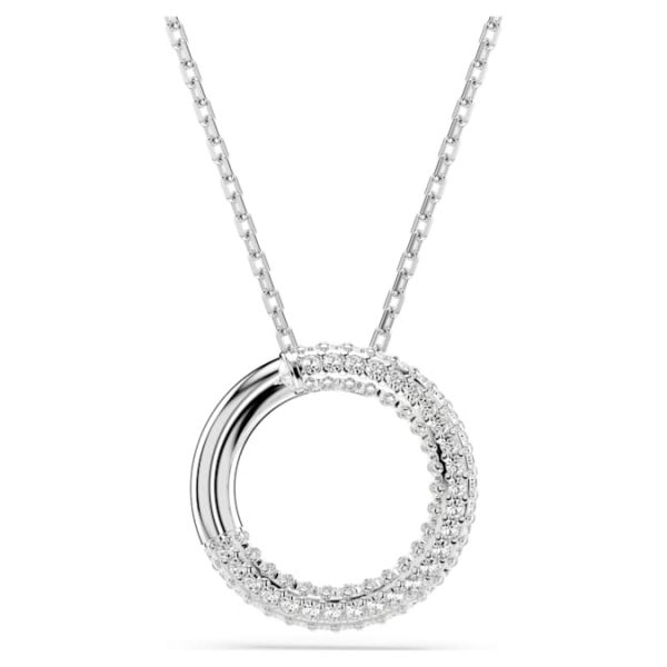 Dextera pendant Pavé, White, Rhodium plated - Image 2