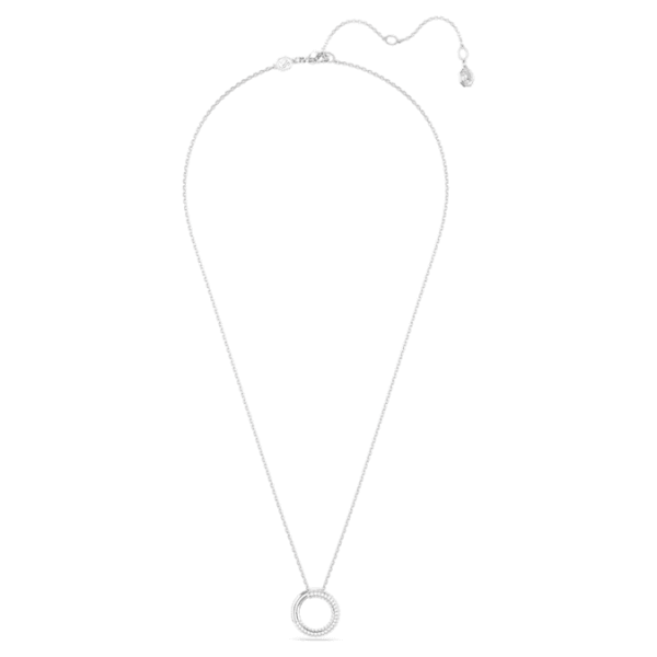 Dextera pendant Pavé, White, Rhodium plated - Image 3