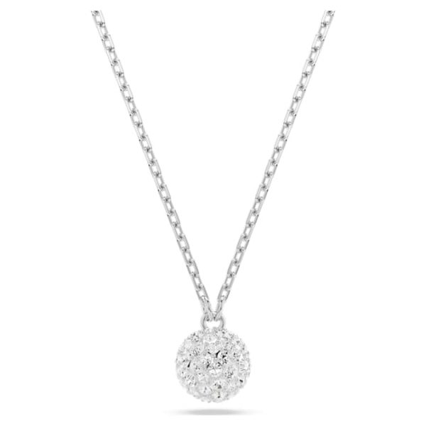 Dextera pendant Round cut, Sphere, White, Rhodium plated - Image 2