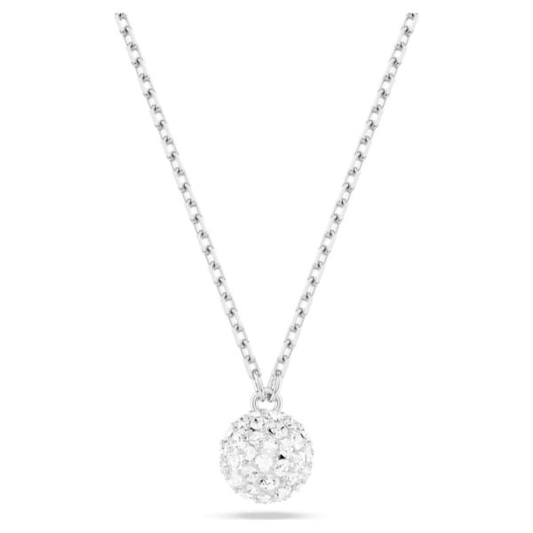 Dextera pendant Round cut, Sphere, White, Rhodium plated - Image 5