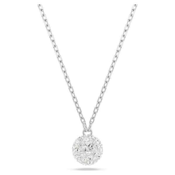 Dextera pendant Round cut, Sphere, White, Rhodium plated - Image 6