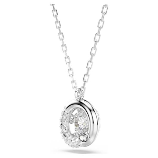 Dextera pendant Round cut, White, Rhodium plated - Image 4