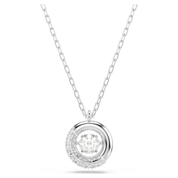 Dextera pendant Round cut, White, Rhodium plated - Image 7