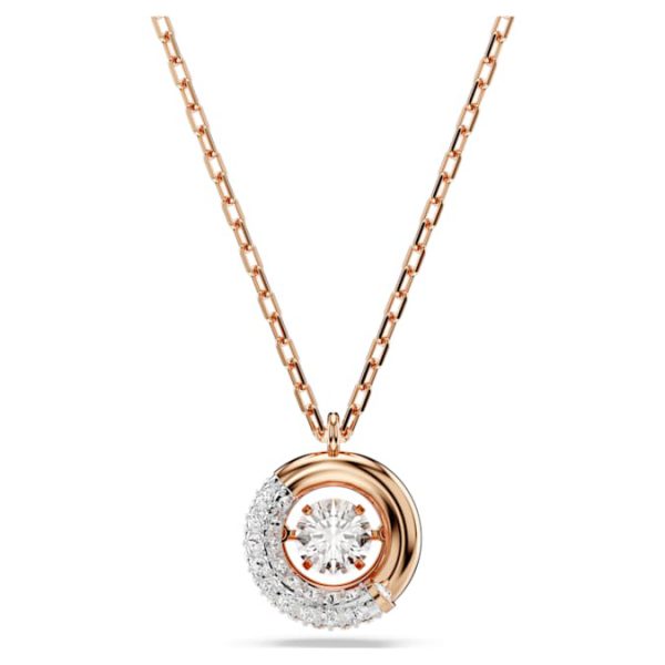 Dextera pendant Round cut, White, Rose gold-tone plated - Image 6