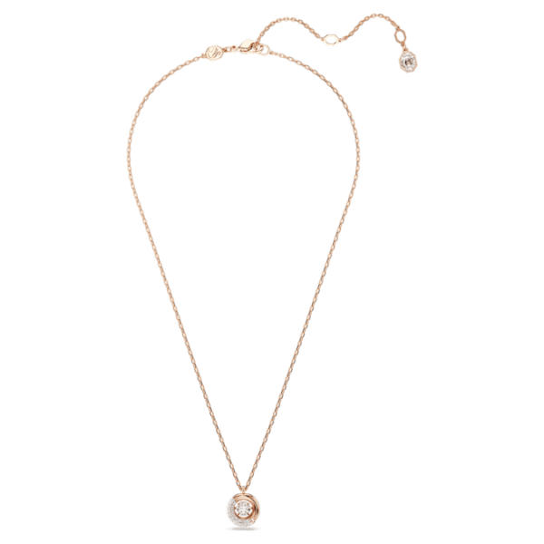 Dextera pendant Round cut, White, Rose gold-tone plated - Image 3