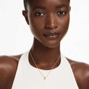 Dextera pendant White, Gold-tone plated
