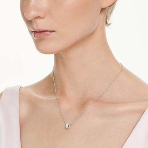 Dextera pendant White, Rhodium plated