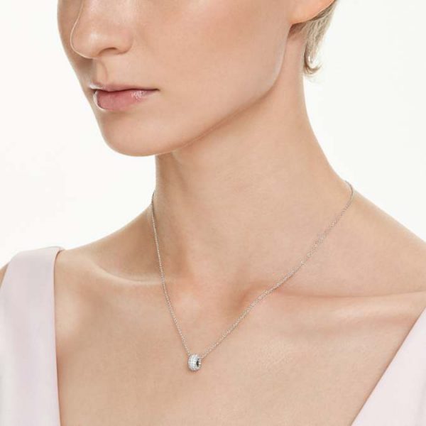Dextera pendant White, Rhodium plated