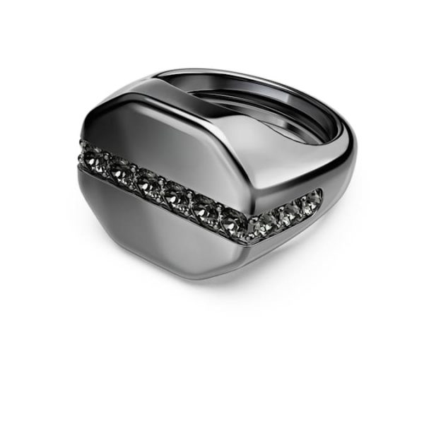 Dextera ring Octagon shape, Round cut, Black, Ruthenium plated - Image 2