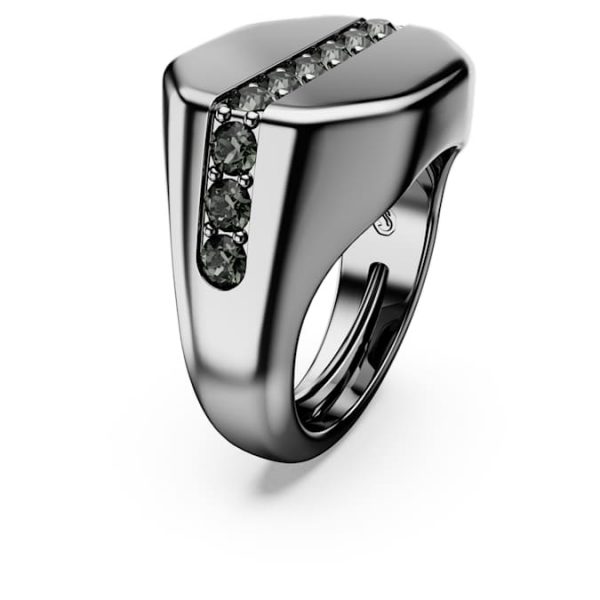 Dextera ring Octagon shape, Round cut, Black, Ruthenium plated - Image 3