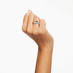 Dextera ring White, Gold-tone plated