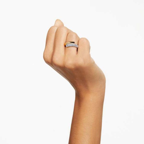 Dextera ring White, Gold-tone plated