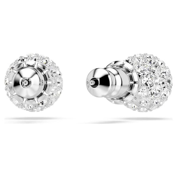 Dextera stud earrings Round cut, Sphere, White, Rhodium plated - Image 5