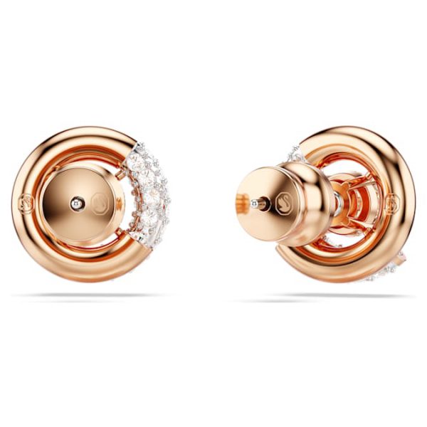 Dextera stud earrings Round cut, White, Rose gold-tone plated - Image 5