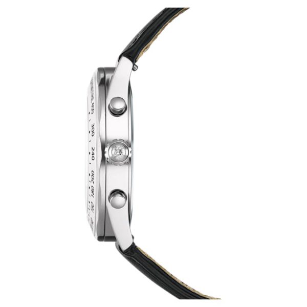 Dextera tachymetre watch Swiss Made, Leather strap, Silver tone, Stainless steel - Image 6