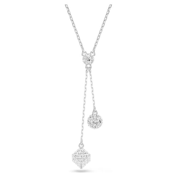 Dextera Y pendant Round cut, Sphere and cube, White, Rhodium plated - Image 5