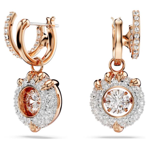 Dragon & Phoenix drop earrings Dragon’s claw, White, Rose gold-tone plated - Image 2