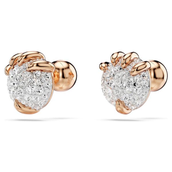 Dragon & Phoenix stud earrings Dragon’s claw, White, Rose gold-tone plated - Image 3