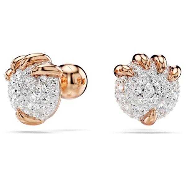 Dragon & Phoenix stud earrings Dragon’s claw, White, Rose gold-tone plated - Image 2