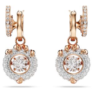 Dragon & Phoenix drop earrings Dragon’s claw, White, Rose gold-tone plated
