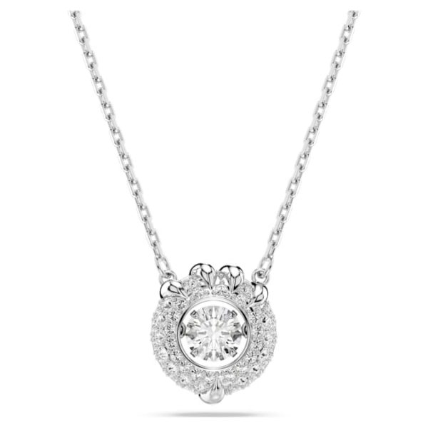 Dragon & Phoenix pendant Dragon’s claw, White, Rhodium plated