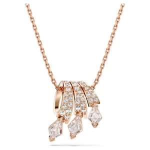Dragon & Phoenix pendant Dragon’s claw, White, Rose gold-tone plated