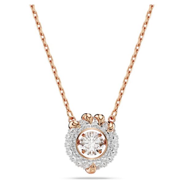 Dragon & Phoenix pendant Dragon’s claw, White, Rose gold-tone plated