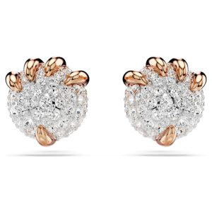 Dragon & Phoenix stud earrings Dragon’s claw, White, Rose gold-tone plated