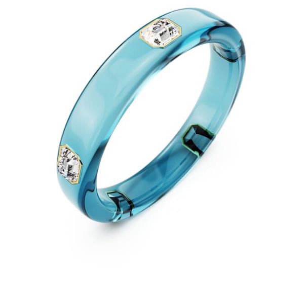 Dulcis bangle Octagon cut, Blue, Gold-tone plated - Image 4
