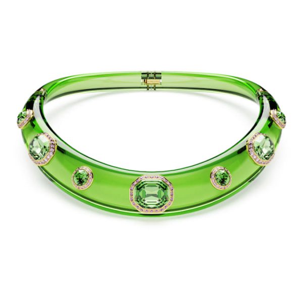 Dulcis choker Mixed cuts, Green, Gold-tone plated - Image 2