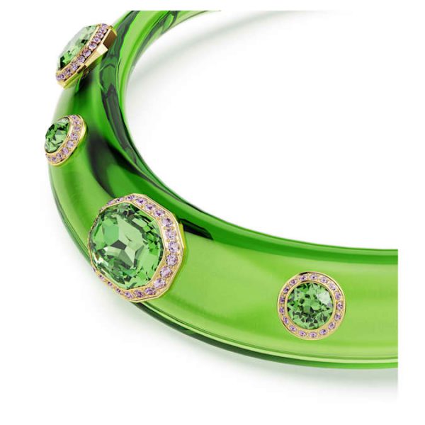 Dulcis choker Mixed cuts, Green, Gold-tone plated - Image 4