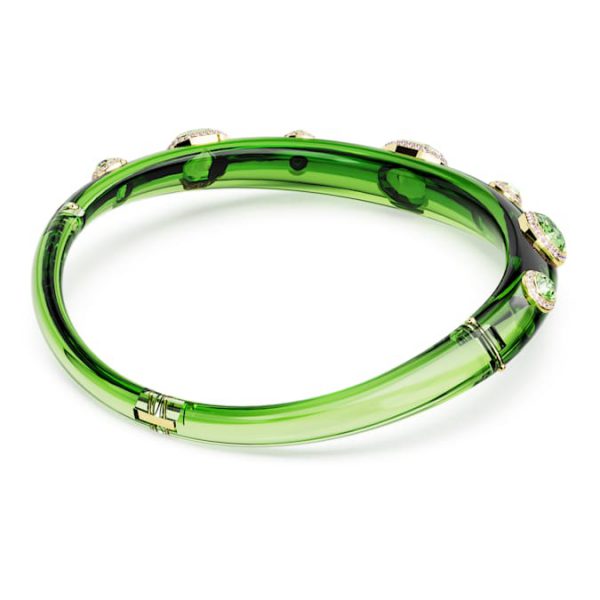 Dulcis choker Mixed cuts, Green, Gold-tone plated - Image 6