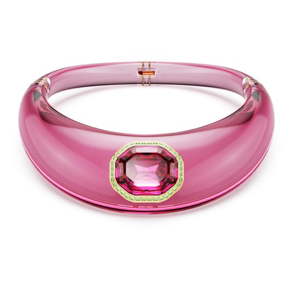 Dulcis choker Octagon cut, Pavé, Pink, Gold-tone plated - Image 7