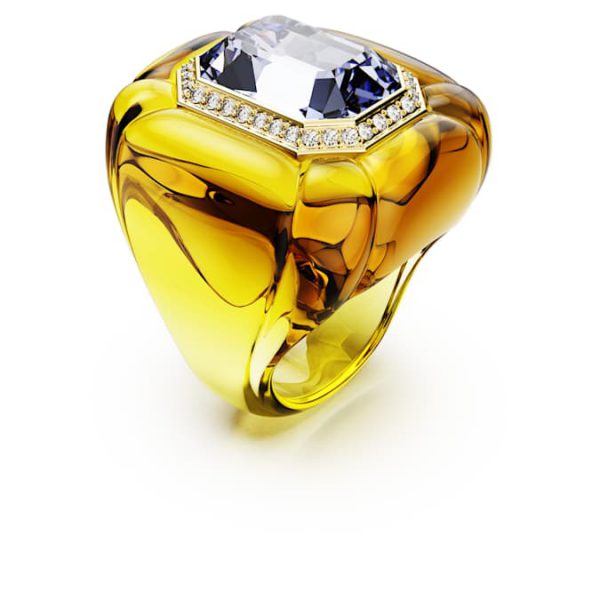 Dulcis cocktail ring Cushion cut, Pavé, Yellow - Image 3
