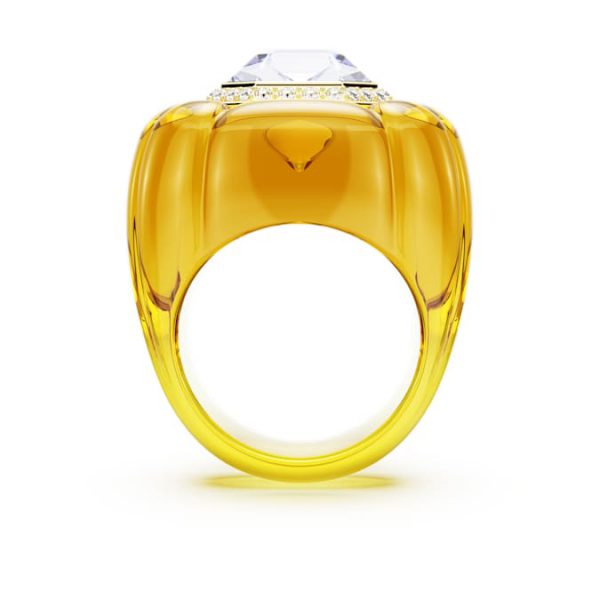 Dulcis cocktail ring Cushion cut, Pavé, Yellow - Image 4