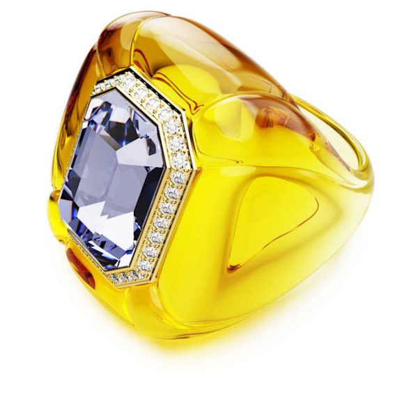Dulcis cocktail ring Cushion cut, Pavé, Yellow - Image 2