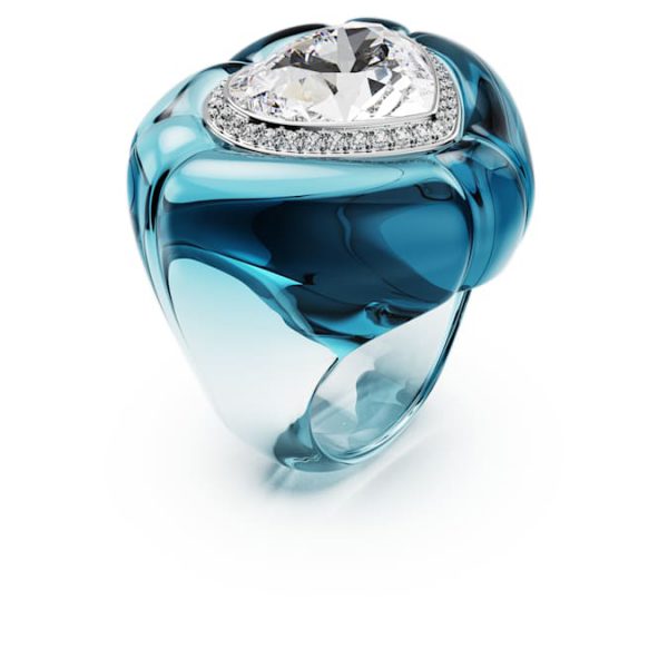 Dulcis cocktail ring Heart cut, Pavé, Heart, Blue - Image 3