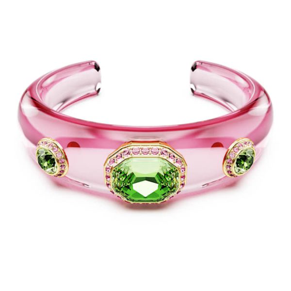 Dulcis cuff Mixed cuts, Multicolored, Gold-tone plated - Image 2