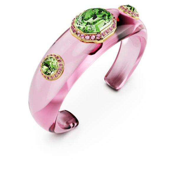 Dulcis cuff Mixed cuts, Multicolored, Gold-tone plated - Image 4