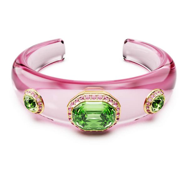 Dulcis cuff Mixed cuts, Multicolored, Gold-tone plated - Image 8