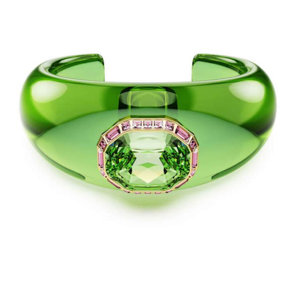 Dulcis cuff Octagon cut, Green, Gold-tone plated - Image 2