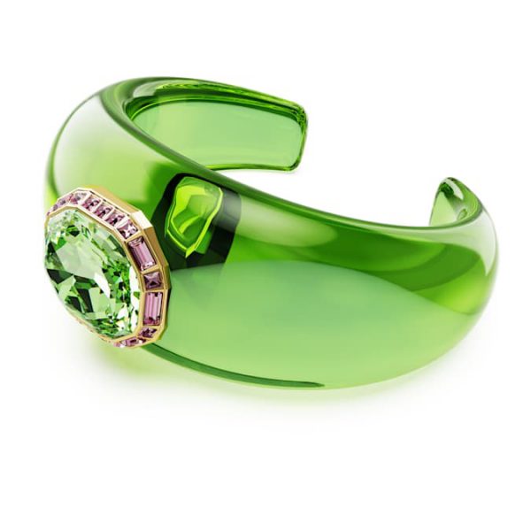 Dulcis cuff Octagon cut, Green, Gold-tone plated - Image 3