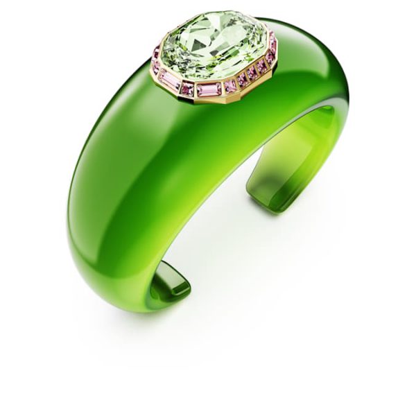 Dulcis cuff Octagon cut, Green, Gold-tone plated - Image 4