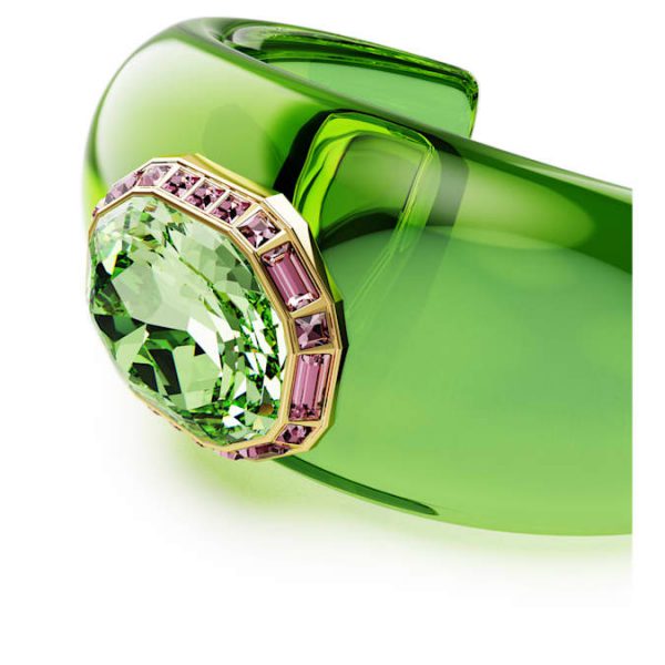 Dulcis cuff Octagon cut, Green, Gold-tone plated - Image 5