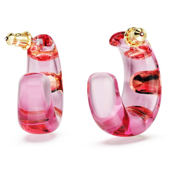 Dulcis hoop earrings Mixed cuts, Multicolored, Gold-tone plated - Image 5